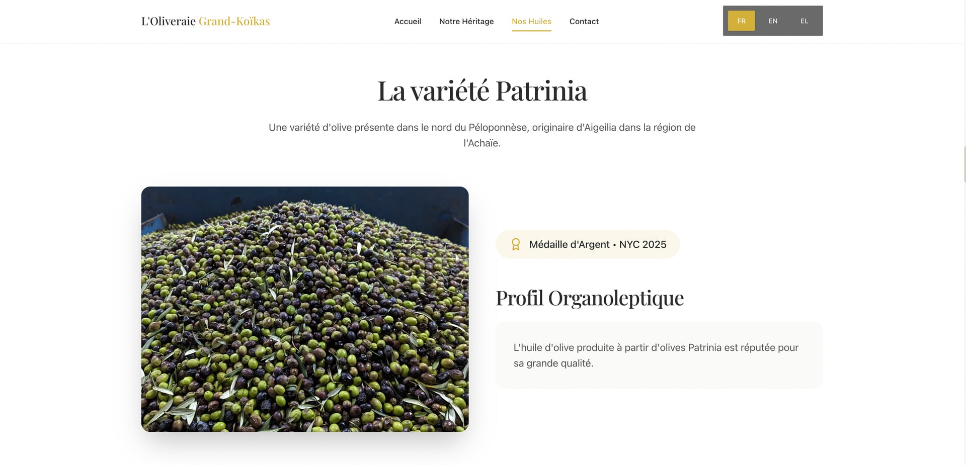 Page Nos Huiles, variété Patrinia