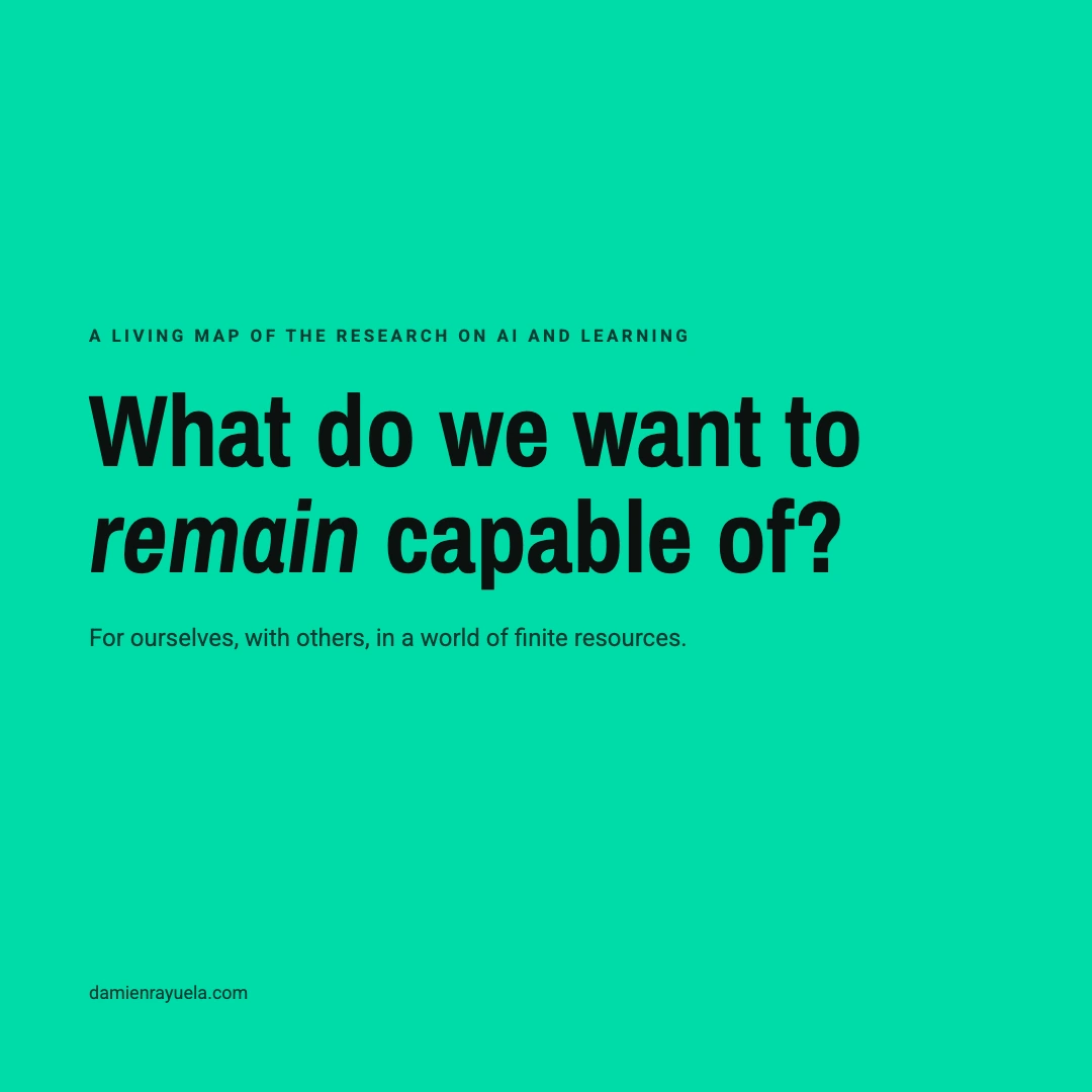 What Do We Want to Remain Capable Of? The Research on AI and Learning